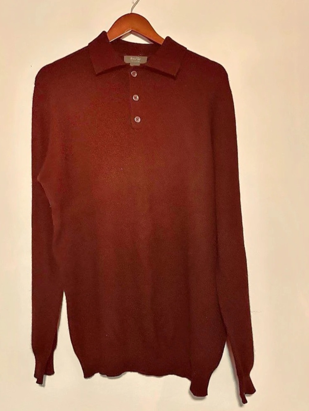Men’s Marshall Field's Long Sleeve Polo Sweater in Black Size Large